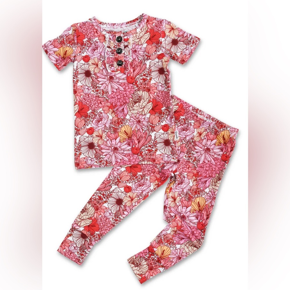 NWT Gigi and Max Thea RUFFLE TWO PIECE Kids bamboo pajamas